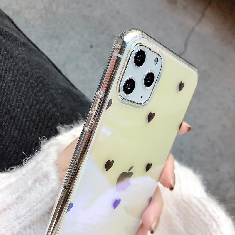 Transparent Polkadots Hearts Case