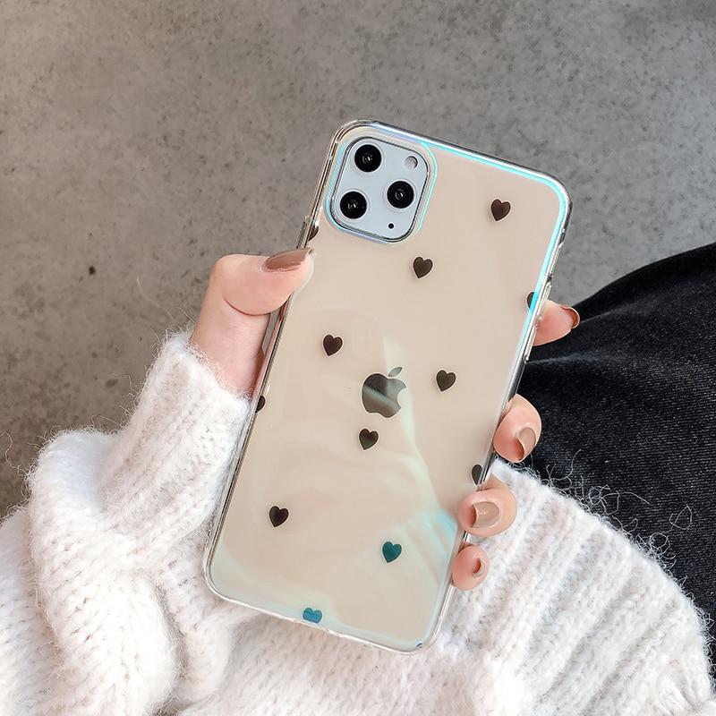 Transparent Polkadots Hearts Case