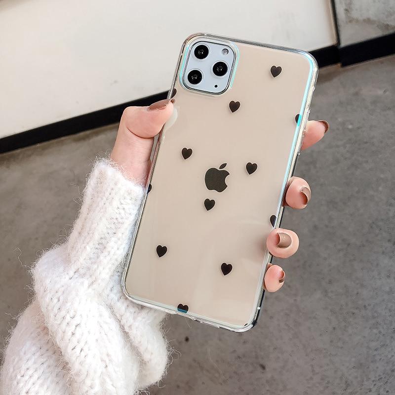 Transparent Polkadots Hearts Case