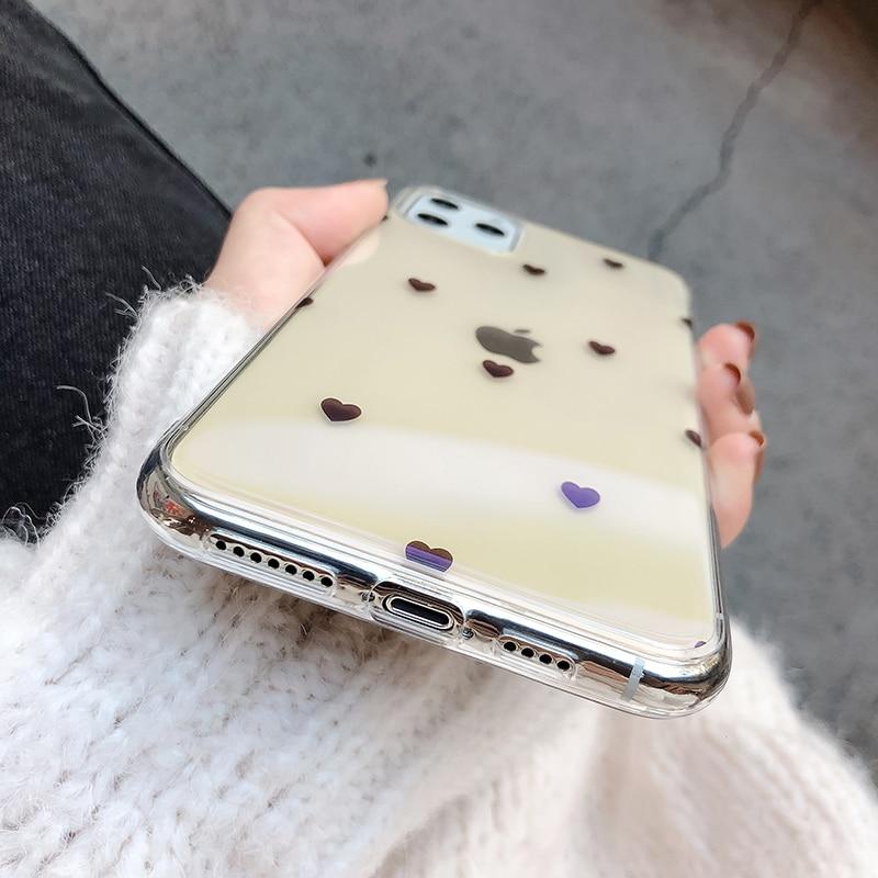 Transparent Polkadots Hearts Case