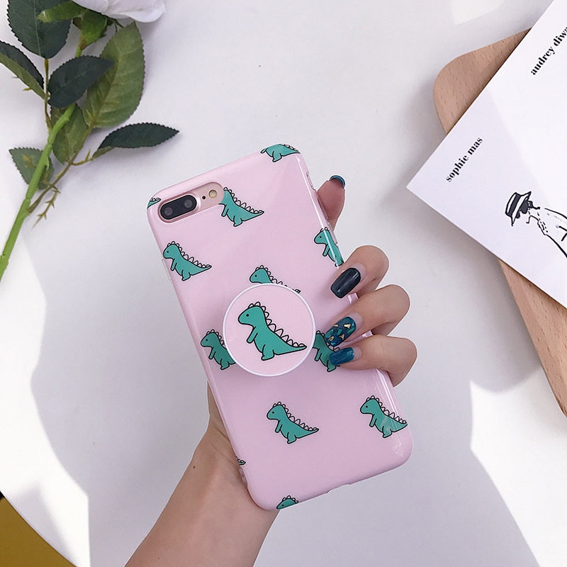 Chibi Dinosaur Case + Pop Socket