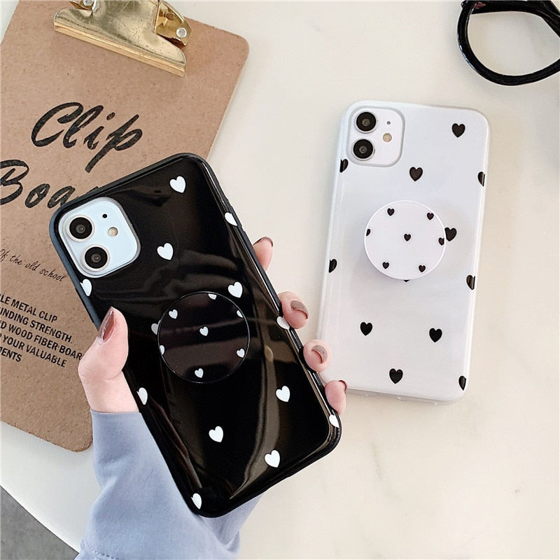 Polkadot Heart Cases + Pop Socket