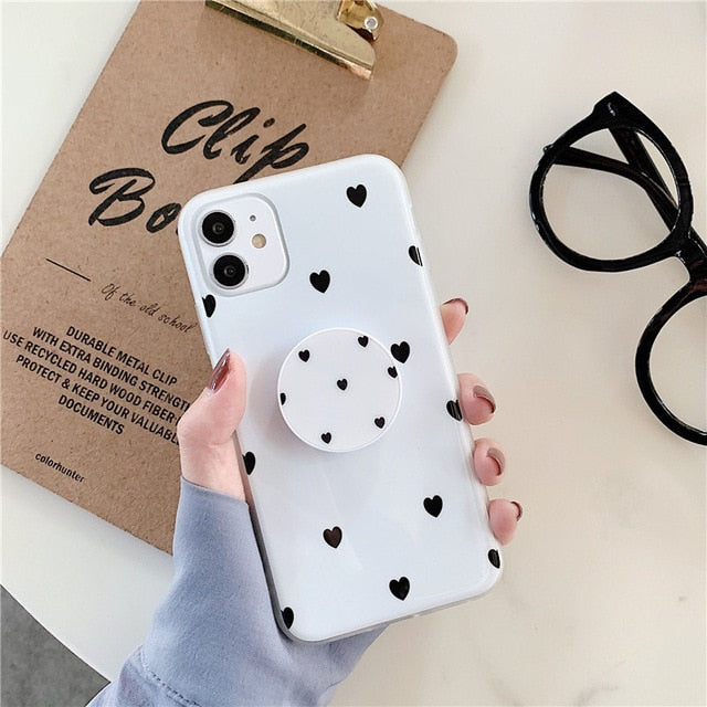 Polkadot Heart Cases + Pop Socket